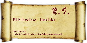Miklovicz Imelda névjegykártya